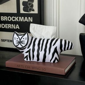 EASYTREND Hiện đại Trang trí mèo Phim hoạt hình Dễ thương Hộp khăn giấy Thủ công Đa năng Hộp giấy Trang chủ