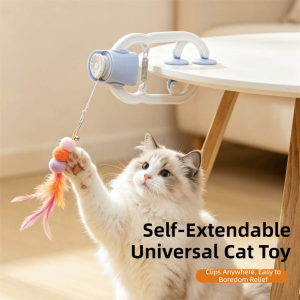 OEUVR Auto Swing Hanging Door Cat Toy Retractable Elastic Electric Lifting Pet Toy Funny Feathers Kitten Teasing Toy Indoor Cats