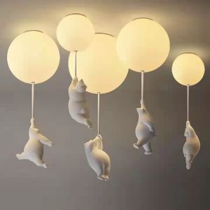 Nordic Modern Personalized Little Bear Light Network Red Cartoon Childrens Room Creative Warm Corridor Balcony Bedroom Ceiling Light
