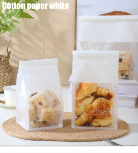 50pcs Moisture-proof bread bag Insect-proof fly-proof bread bag Kraft Paper Bread Toast Stand Up Pouch With Window (Ph) Slice Bread Packaging Biscuits Pouch