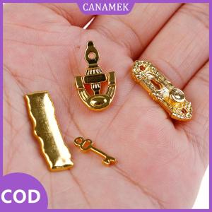 CANAMEK✨ Bộ 4 chiếc núm cửa kim loại 1:12 phụ kiện kim loại Nhà búp bê thu nhỏ