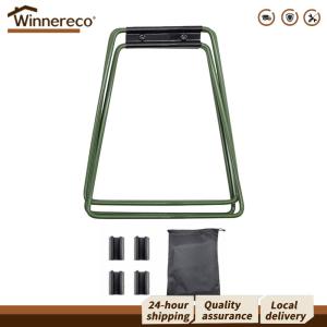 [Winnereco Flagship Mall] Camping Foldable Metal Stand Portable Iron Storage Box Bracket Stainless Steel Outdoor Storage Boxes Shelves for Travel Cooking