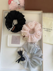 hair accessories handmade hair tie for women fashion lace pony holder 4 layers scrunchies