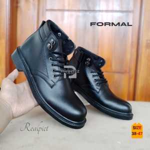 Sepatu Pria Formal PDH Ankle Boot Dinas Tni Polri Security Hitam Dop