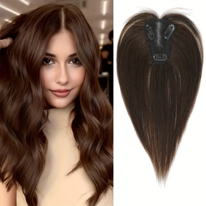 DEGRAD Middle Part Hair Toppers Wigs with Bangs Hair Extension Clip In Fringe Hair Pieces Seamless Fake Bangs Synthetic Hair Bangs for Women
