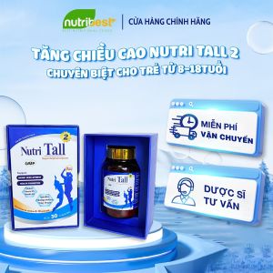 [Trợ Giá] Nutri Tall 2 Tăng chiều cao chuyên biệt cho trẻ 8-18 tuổi  Bổ sung Canxi Hữu Cơ Vitamin D3 MK7