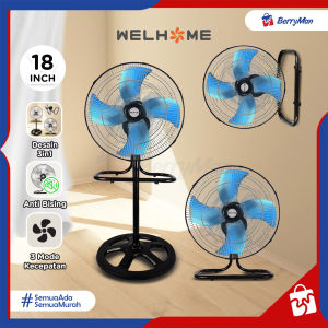 Kipas Angin 3in1 WELHOME WH-1881M - Desk Fan Wall Fan Stand Fan 18inch