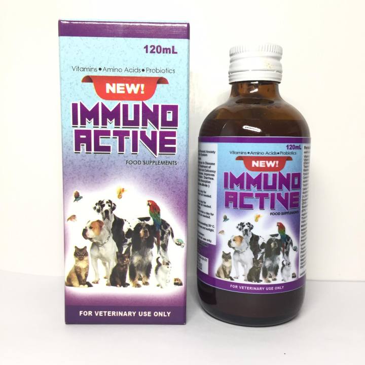 VET SUPPORT NEW IMMUNO ACTIVE 120mL FOOD SUPPLEMENTS FOR DOG CAT PIGEONS VITAMINS AMINO ACIDS PROBIOTICS Immune Active Repellent For Pigeon Vitamines Pigeons Lazada Lazada PH