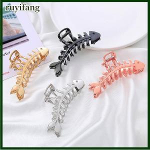 ruyifang กิ๊บหนีบผมโลหะขนาดใหญ่กิ๊บหนีบก้างปลาแบบไม่สม่ำเสมอกิ๊บหนีบผมสไตล์พังก์สีเงินกิ๊บหนีบผมสำหรับผู้หญิงเครื่องประดับผม