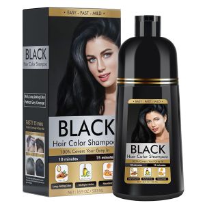 Black Hair Dye Shampoo 3 in 1 for Gray Hair Hair Color shampoo for Women Natural Shampoo Hair Dye-100% Grey Hair Coverage/Herbal Ingredients-17.6 OZ