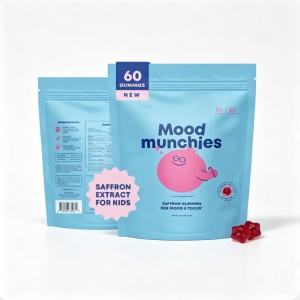 SG Stock Sugar Free Saffron Gummies Relieve Anxiety Boost Focus Calm Mood | Mood Munchies 60 Count Berry Taste