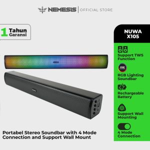 Speaker Soundbar Bluetooth Portable 4in1 Connection Nemesis NUWA X105