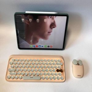 Bàn phím cơ không dây bluetooth Lofree màu trà sữa pastel chính hãng (có thể mua combo bàn phím+chuột+máy tính)