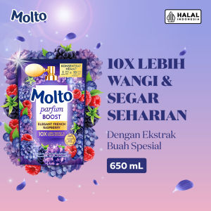 Molto Pelembut & Pewangi Pakaian Softener Konsentrat Parfum Boost Elegant French Raspberry 650 mL