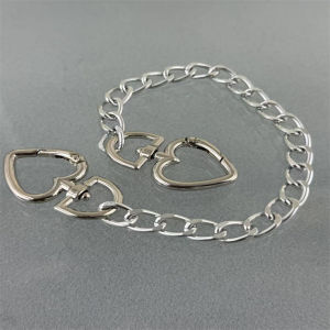 Metal Purse Chain Extender Heart Shape Purse Chain for Lengthen Crossbody Shoulder Handbags Strap 31.5cm