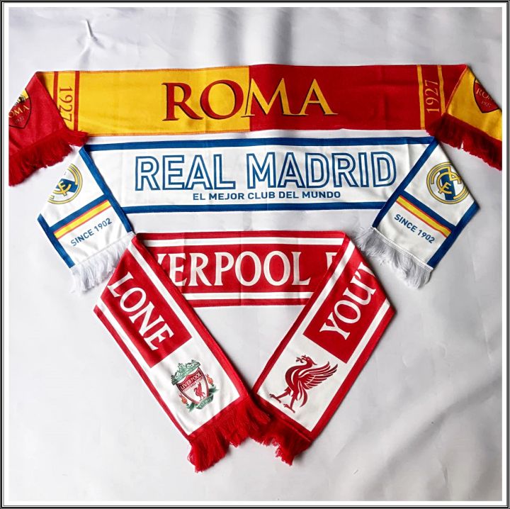 Syal Printing Klub Sepakbola Eropa Madrid Barca Man United City