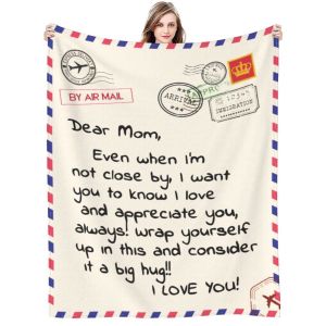 selimut gambar surat hadiah untuk ibu Bahan bulu hangat halus tebal hadiah untuk mama