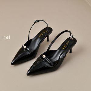LOEI Nayoung Kitten Heels Wanita Slingback Mutiara 7 CM 1666