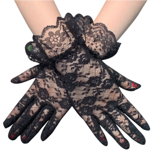 1pair Masquerades Lace Gloves Ladies Dress Gloves Luxurious Lace Mittens for Bridal Dresses and Evening Event