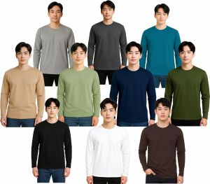 KAOS POLOS DEWASA LENGAN PANJANG UKURAN M-L-XL-XXL COTTON COMED