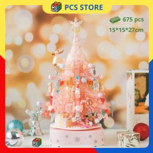 Đồ Chơi Lắp Ráp Hộp Nhạc Cây Thông Noel Màu Hồng 675 Mảnh Ghép Chi Tiết - PCS STORE