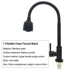 EmmAmy Kitchen Basin Sink Faucet Water Tap 304 Stainless Steel Bathroom Pull-out Hot and Cold Water Faucet