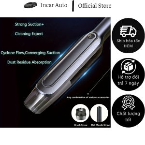 Máy Hút Bụi Xe Hơi Cầm Tay Đa Năng Công Suất Cao Với Đầu Hút Dài Và Bàn Chải Khe Hở