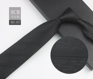 8CM High Quality Casual Tie Hand Tie Formal Tie Men Standard Wedding Office Business Tie Black Series
