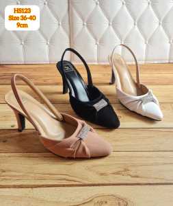 ABBUSHOES Hs 123 sepatu bapau tali permata 9cm
