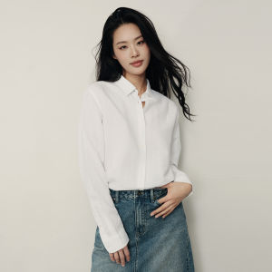 Giordano Korea Collection Womens Linen Cotton Blend Long Sleeve Loose Shirt 05345498