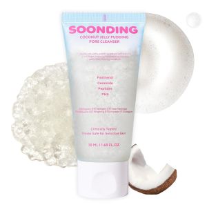 Coconut Jelly Pudding Cleanser Deep Pore Cleansing & Gentle Exfoliation with Jelly-to-Foam Texture Hydrating Face Wash with Panthenol Ceramide & Peptides (50ml / 1.69 fl oz)