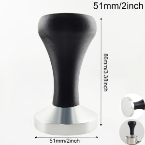 51mm 53mm 58mm Coffee Tamper Flat Base Black Wood Handle Coffee Making Accessories