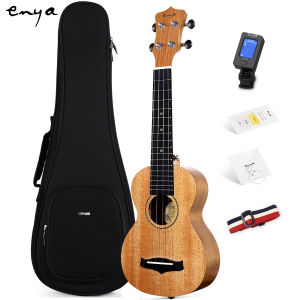 Enya 25D Soprano Ukulele 21 Inch Nature Solid Mahogany Top with Ukulele Starter Kit Includes Gig Bag Case Strap Strings CapoPicks Online Lessons