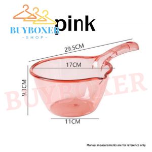 BUYBOXER  1pcs Japanese Water Dipper Clear Tabo Aesthetic Transparent Scooper Bathroom Toilet Dip Buckets