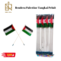 Bendera Tangan Palestina PLASTIK Dengan Tangkai Bendera Palestine Tangkai Peluit ISI 20 PCS/Bendera Palestina dengan Tangkai Peluit. 