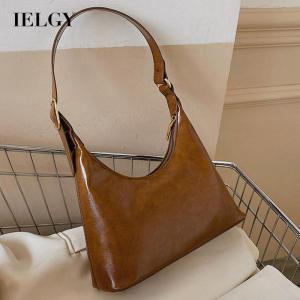 IELGY กระเป๋าสะพายไหล่แฟชั่นสำหรับผู้หญิงกระเป๋าสะพายไหล่สไตล์เรียบง่ายสไตล์ังค์