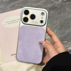 Large Window Denim Jeans Texture Phone Case For iPhone 17 16 15 14 13 Pro Max Camera Lens Protection Armor Shockproof Hard Cover