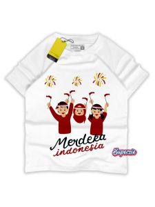 Baju hut ri Umur 1-12 tahun Kaos 17san Merah Anak Laki-laki Perempuan remaja tanggung Dirgahayu 17 Agustusan Kemerdekaan Indonesia Warna Putih dan Hitam Lengan Pendek Abadigrosir