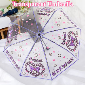 Kids Cartoon Transparent Folding Umbrella Automatic Foldable Portable Lightweight Best Gift for Kids