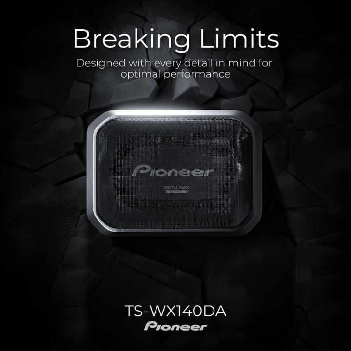 Pioneer TS-WX140DA Subwoofer Aktif Kolong Mobil Slim plus Bass Remote Controller SET
