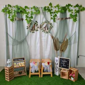 Dekorasi Lamaran Nikahan Backdrop Viral Sage Green Paket Mulia QQ