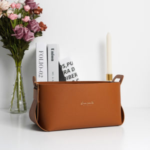 PU Leather Desktop Large Folding Storage Box Living Room Bedroom Sundries key Basket Decoration Dice Coins Storage Tray