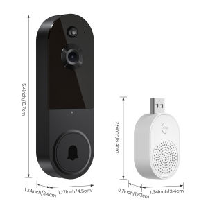 Visual Doorbell Wireless Camera High-Definition Night Vision Low Power Consumption Household Humanoid Recognition Visual Intercom Monitoring Outdoor Wireless Doorbells Security Camera Motion Detection Digital Door Peepholes Wi-Fi Video Intercom