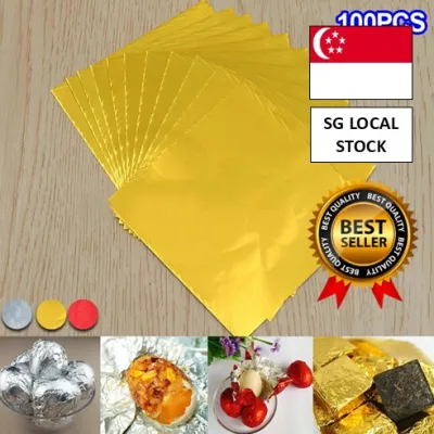 [SG 🚚] 100pcs 24K Gold Leaf Sheets for Art Crafts Design Gilding Framing Scrap