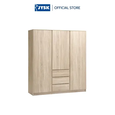 Tủ quần áo | JYSK Limfjorden | gỗ công nghiệp | màu sồi/trắng | R180xS58xC200cm
