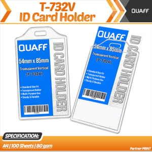 Partner Print - QUAFF T-732V Clear Card Holder Vertical (10pcs)