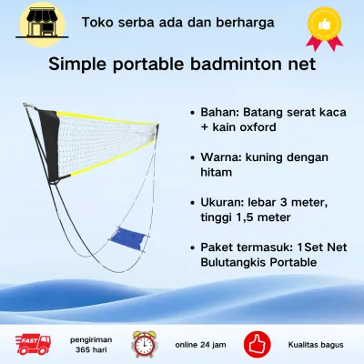 1set Easy Net Bulutangkis Portable Net Badminton Portable Badminton Net Portable