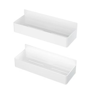 FOUNDTWO 2Pcs Adjustable ic Shelves Plastic Space Saving Spice Seasoning Organizer Multifunctional Large Size ic Storage Baskets for  Home