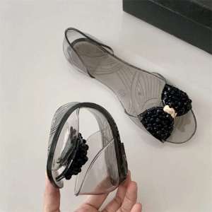 Sandal Flatshoes Wanita Transparan Variasi pita 186-C (36-39) Sandal wanita import korean styilet