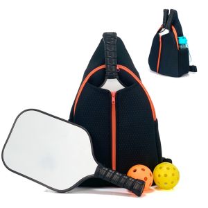Large Neoprene Pickleball Racket Sling Bag Fashion Waterproof Pickleball Paddle Crossbody Shoulder Bag Women Pickleball Racket Bag Pickleball Sports Racket Backpack for Men and Women